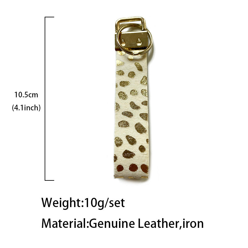 Wholesale Leopard Cow Leather Horsehair Classic Retro Fashion Keychains