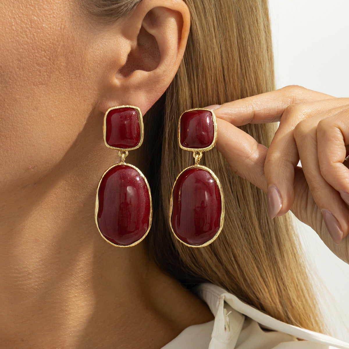 Wholesale Geometric Irregular Folded Acrylic Earrings