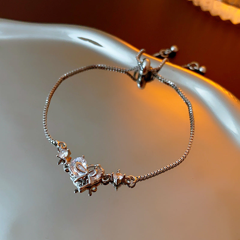 Wholesale Light Luxury Niche Exquisite High-end Pull-out Adjustable Zircon Bracelet