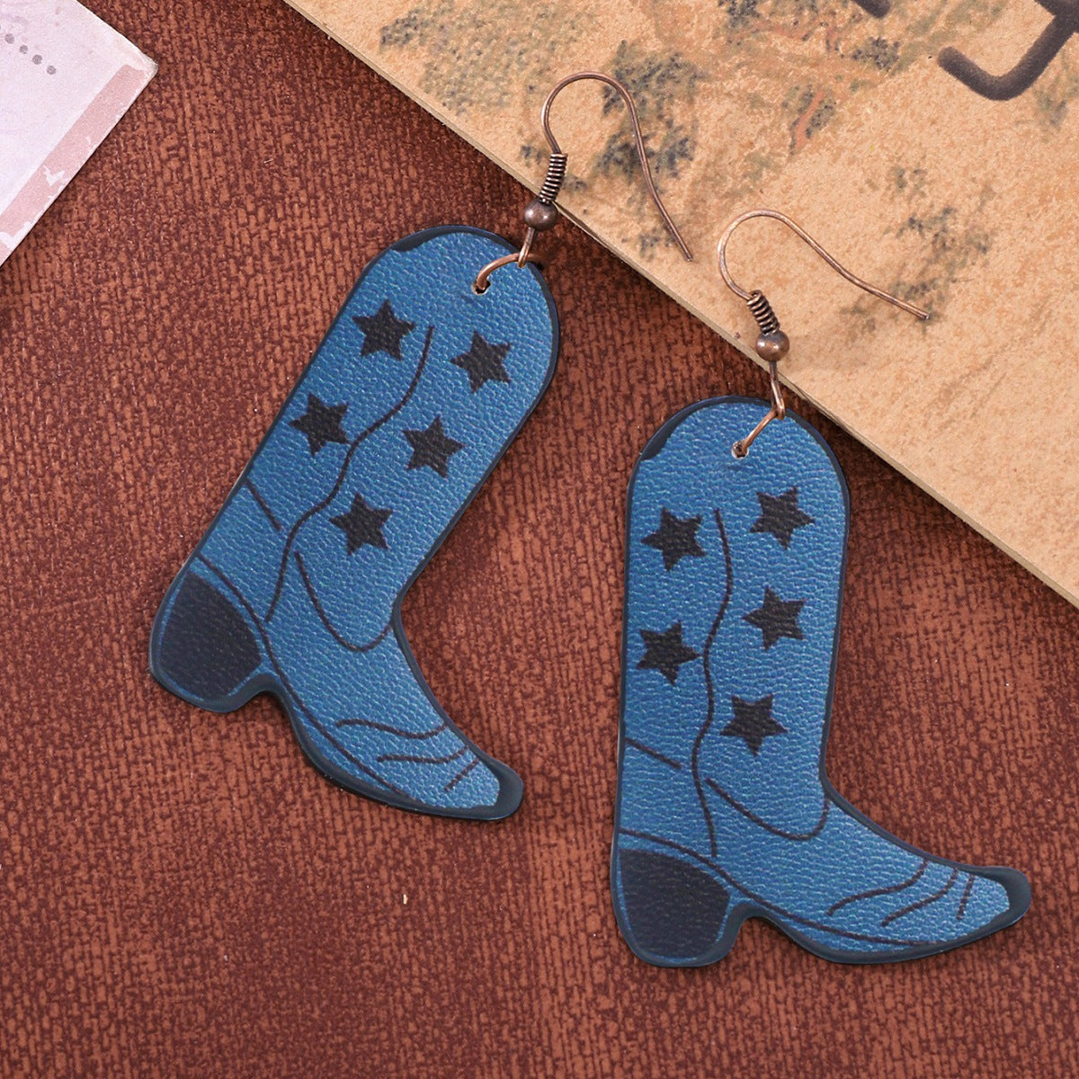 Botas al por mayor Pendientes de borde engrasado de leopardo