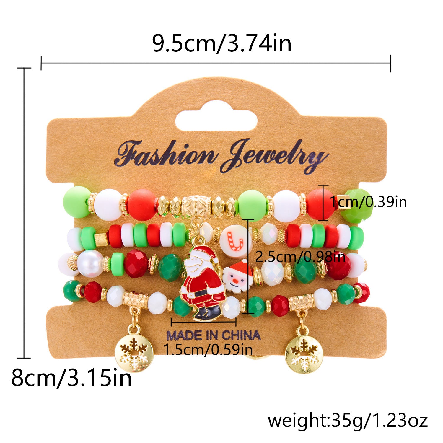 Wholesale  Christmas Colorful Acrylic Santa Elk Stretch Bracelet Christmas suit