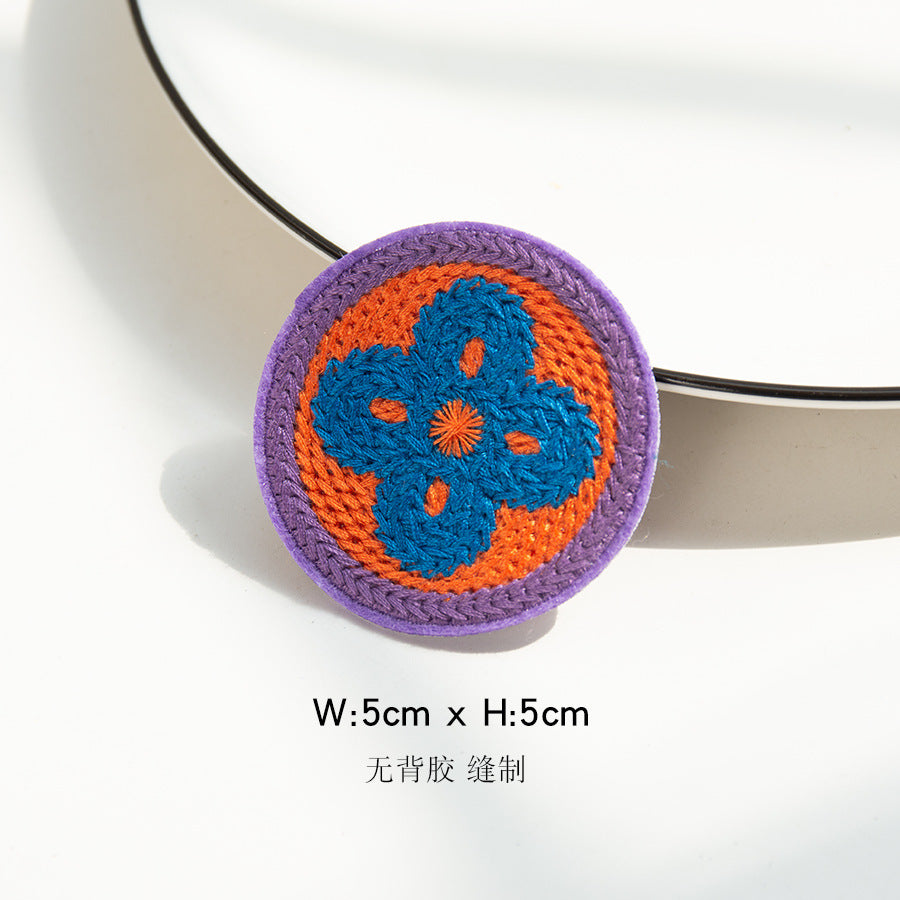 Wholesale Embroidered Floral Felt Applique Patches Decorative DIY Sew On Embellishments For Bags Dresses Towels Crafts