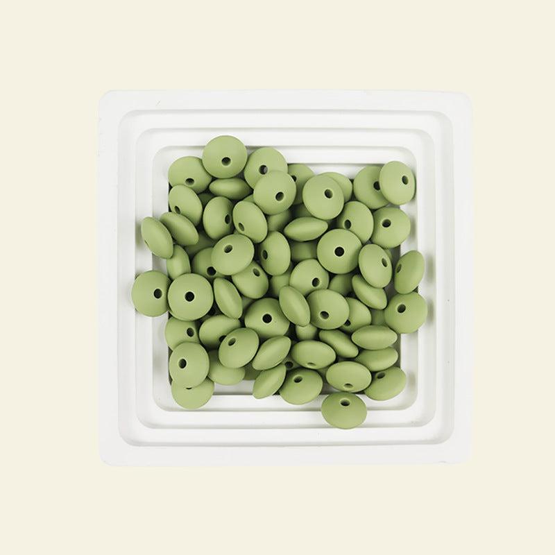 Wholesale  100pcs/pack Silicone single color 12mm abacus beads flat beads