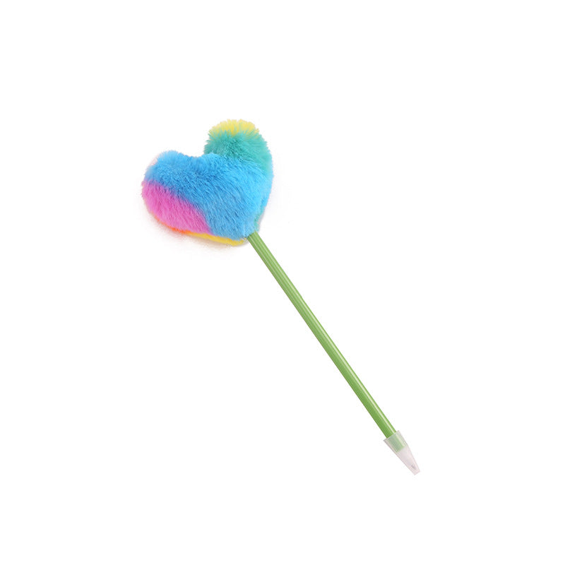 Wholesale Love Fur Ball Colorful Plush Ballpoint Pen