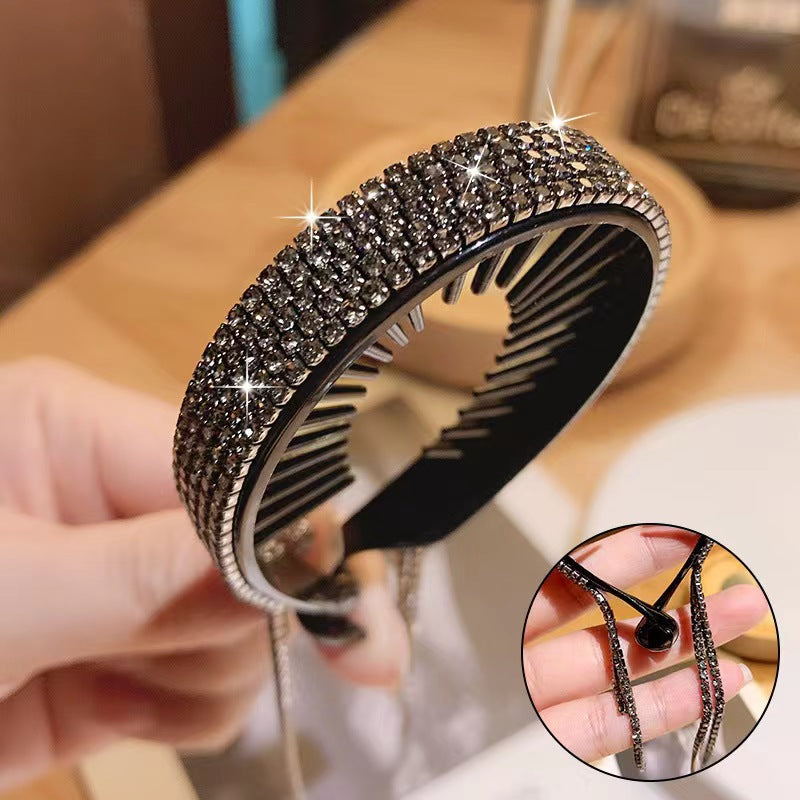 Wholesale Rhinestone Tassel Horsetail Buckle Hair Rings