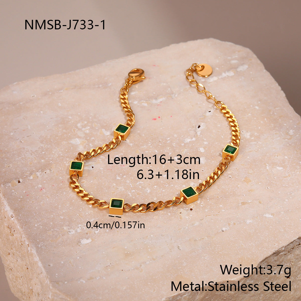 Wholesale Colorful Zircon Exquisite Stainless Steel Bracelet Light Luxury Jewelry