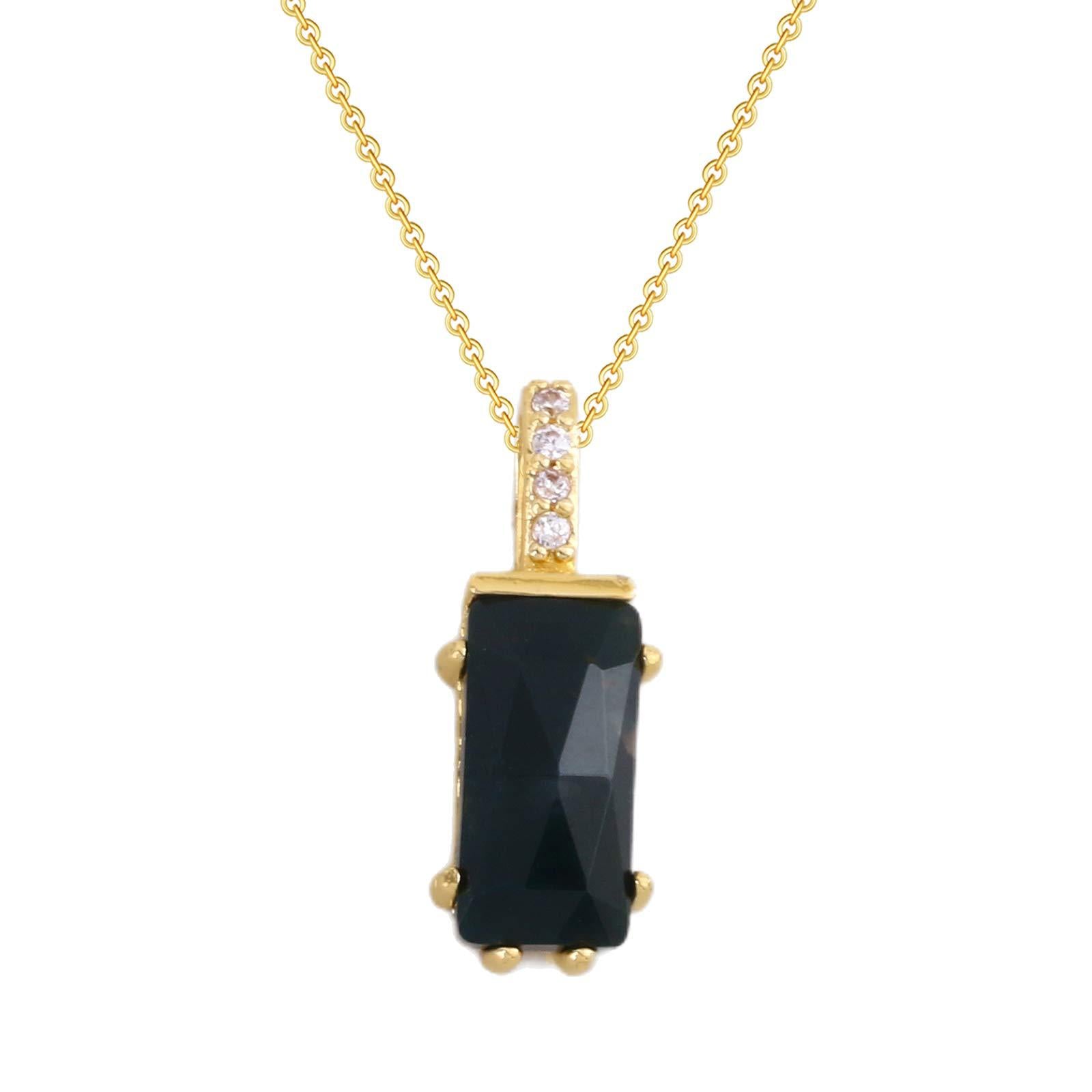 Wholesale Gold Plated Collarbone Necklace With Aventurine Black Agate Pendant Trendy Fashion Jewelry Gift Boutique Resale