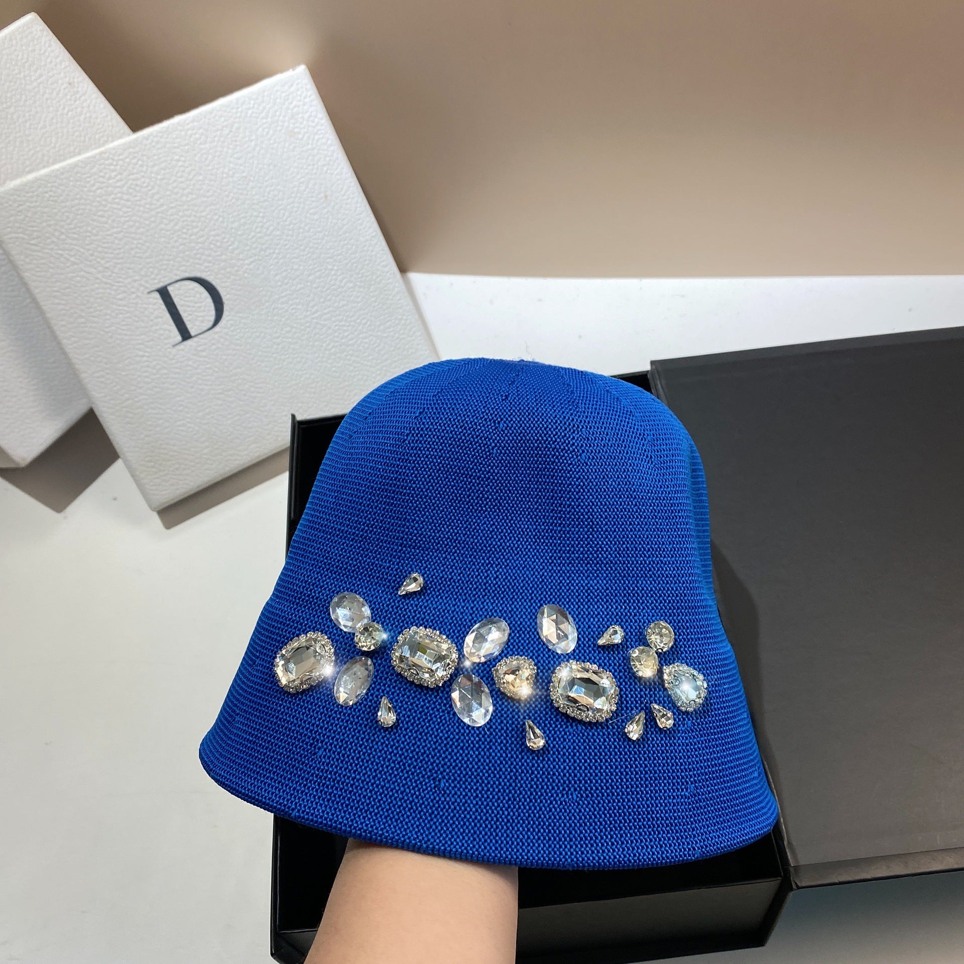 Wholesale Heavy Industry Rhinestone Ice Silk Bucket Hat Bucket Hat