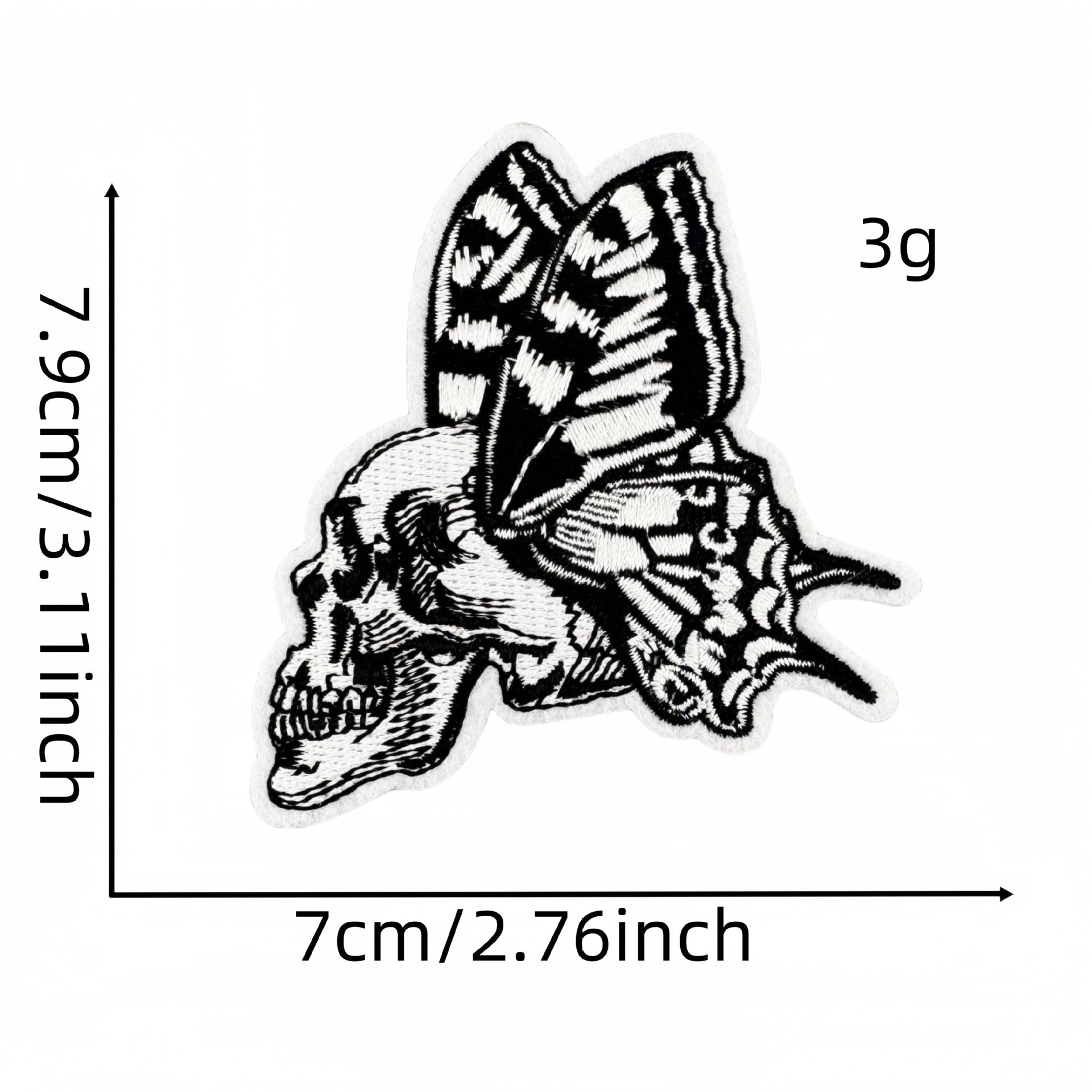 Wholesale Polyester Embroidered Patch Punk Horror Black White Chic DIY Decorative Accessory For Shoes Hats