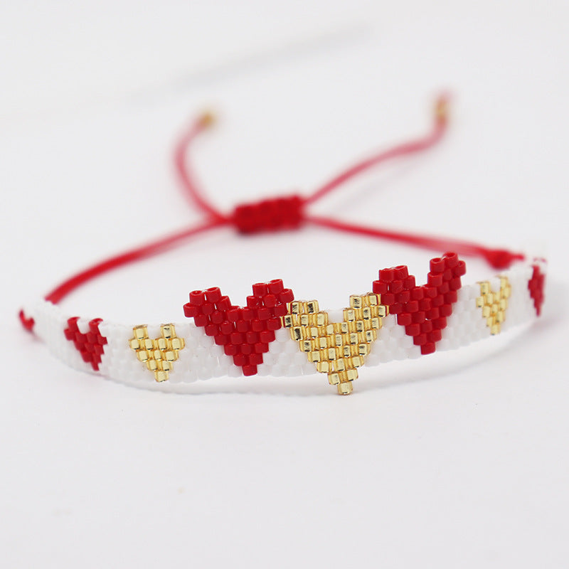 Wholesale New Valentine's Day Love Pattern Yuxing DB Antique Rice Beads MIYUKI Hand-woven Personalized Couple