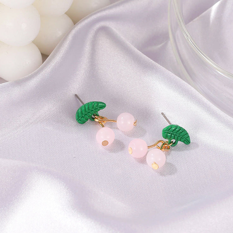 Wholesale long cherry creative design cute earrings