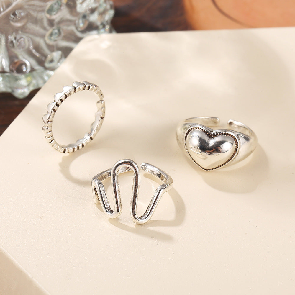 Wholesale Love Opening Alloy Ring 3-piece Set