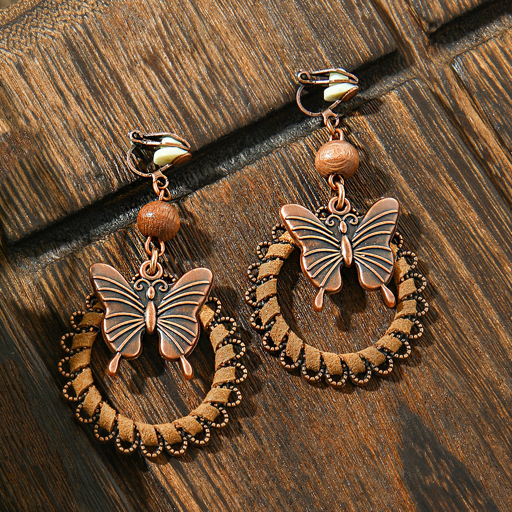 Wholesale Bohemian Butterfly Earrings And Necklace Set Alloy Electroplated Fashion Jewelry Accessory Great For Everyday Wear Or Gift