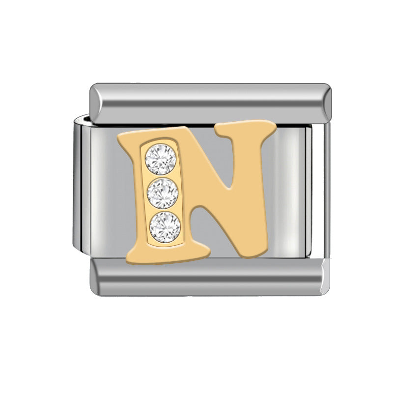 Wholesale Italian Charm Bracelet 9mm DIY Stitched Detachable Monogram Diamond Combination Bracelet