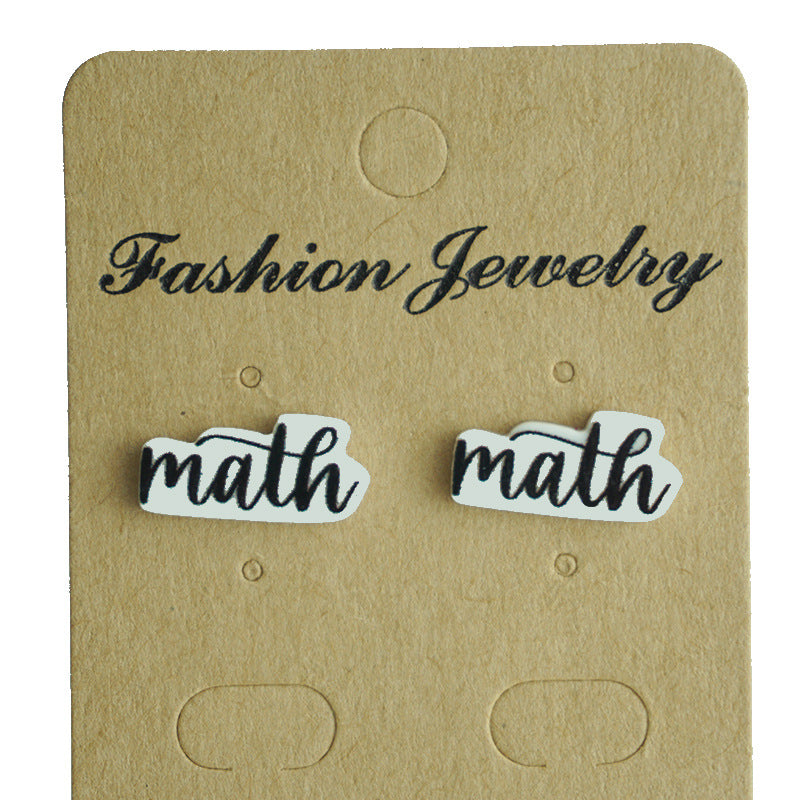 Wholesale 2 Pair/Pack Back To School Season Math Science Art Love Reading Earth Fun Earrings