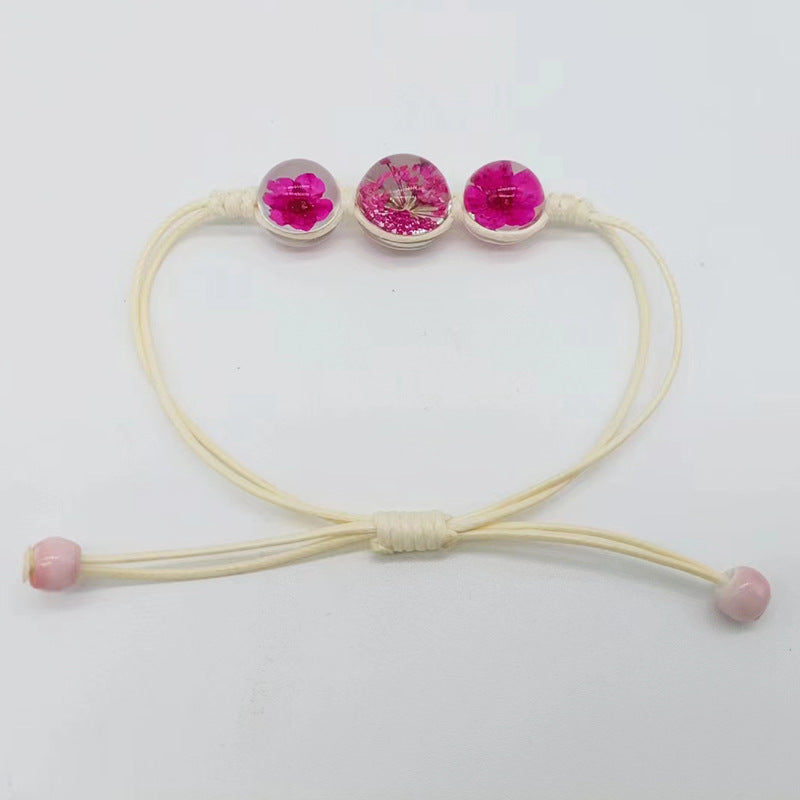 Wholesale Cherry Blossom Hand-woven Real Flower Bracelet