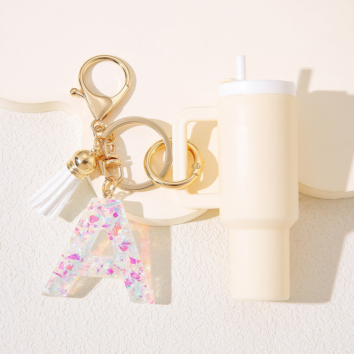 Wholesale Cute New Mini 26 Initials Ice Cup Tumbler Cup Keychain  Can Wrap Women Backpack Pendant