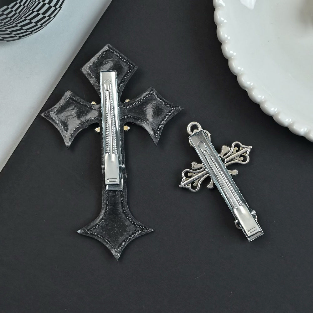 Wholesale Y2K Hairpin Skull Alloy Cross Hairpin Cool Side Clip Lolita Accessories