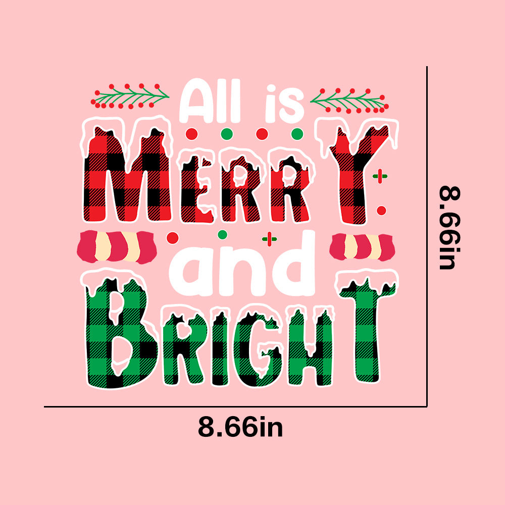 Wholesale  10pcs/pack Christmas pattern T-shirt heat transfer UV DTF ready-to-use transfer stickers