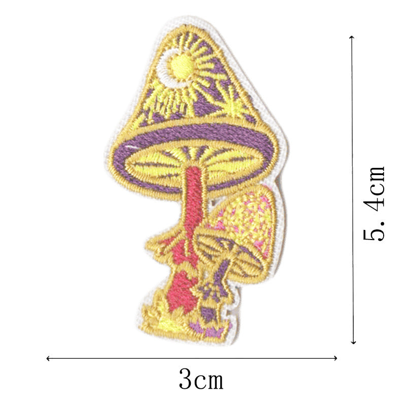 Wholesale Mushroom Embroidery Patches Set Of 14 Iron On DIY Decorative Accent For Clothing Resale