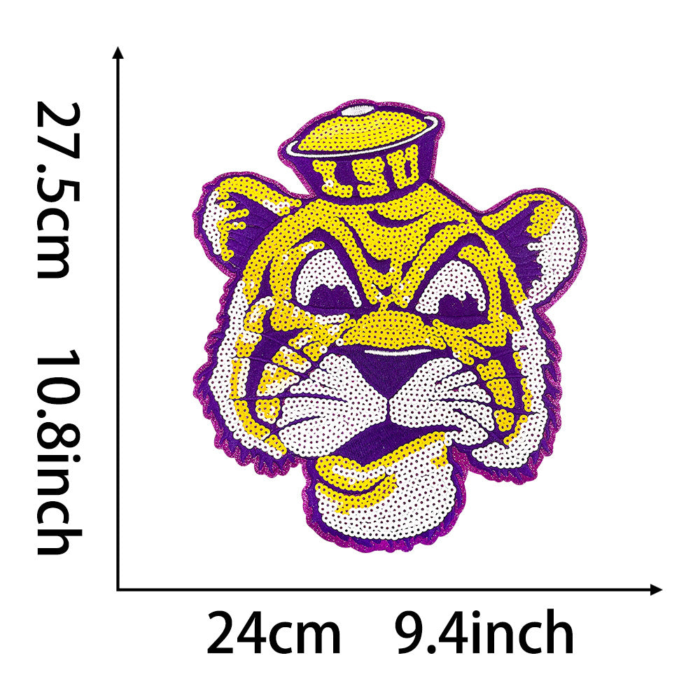 Wholesale LSU Tigers Football Embroidered Iron On Patch DIY Clothing Bag Fashion Accessory OLY Exclusive