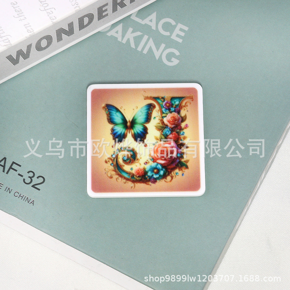 Wholesale 10pcs Cartoon Square Butterfly Personalized Bag FlatBack