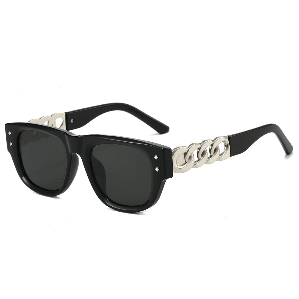 Wholesale Square Fashion Large Frame Chain Fashion Sunglasses