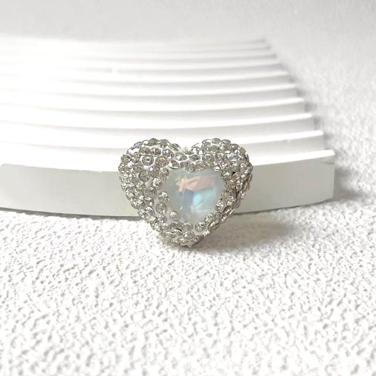 Wholesale 10pcs Heart-shaped diamond Crystal Beads