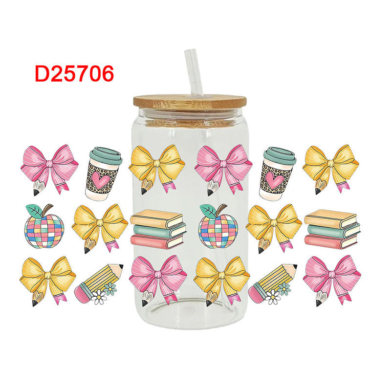 Wholesale UV Transfer Paste Glass Crystal Label 16oz Cup UV DTF Wraps