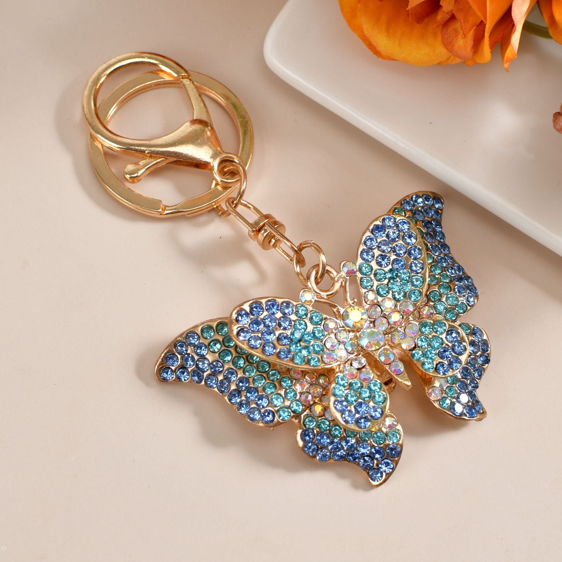 Wholesale Creative Personalized Double Layer Butterfly Keychain