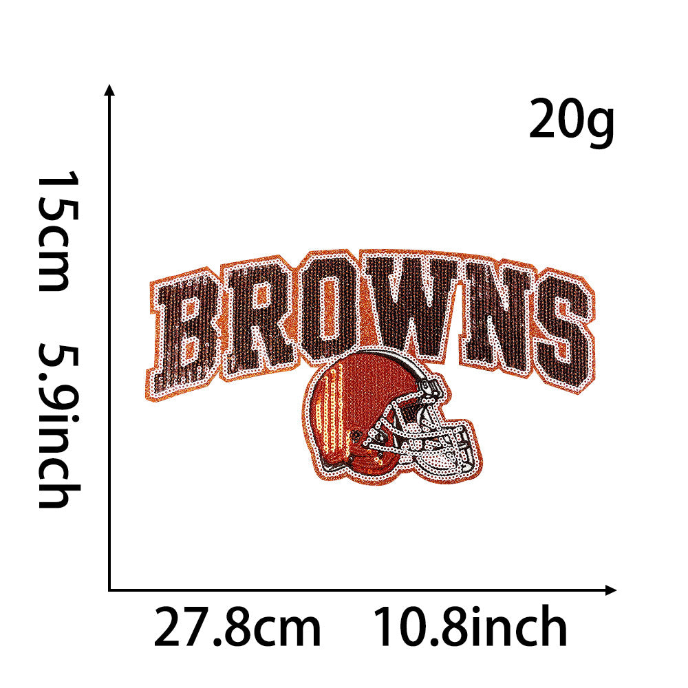 Wholesale Football Team Sequin Logo Patches Stylish Embroidered Applique For ets Boutique DIY Supply OLY Exclusive
