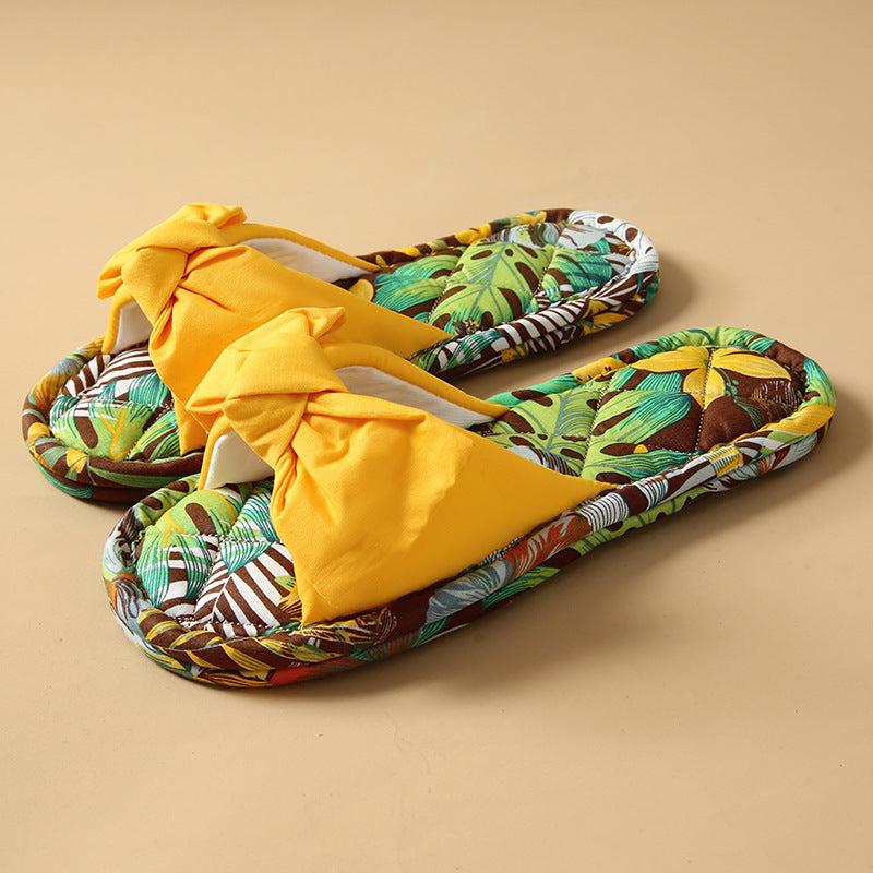 Wholesale Contrast color lightweight noise-proof soft-soled non-slip cloth-soled slippers