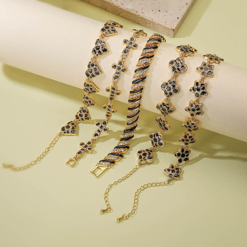 Wholesale Leopard Pattern Star-Shaped Love Bracelet