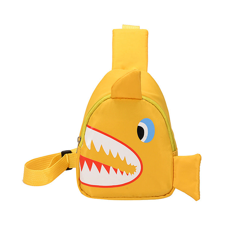 Wholesale Oxford Cloth Cartoon Shark Kids Messenger Bag