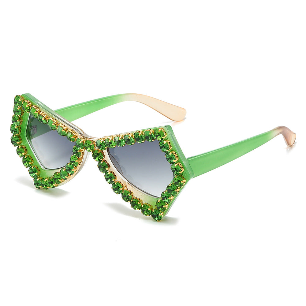 Wholesale Fashion Butterfly Inlaid Handmade Rhinestone Sunglasses