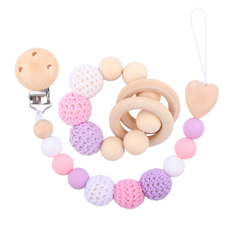 Wholesale DIY Yarn Ball Baby Teether Pacifier Chain