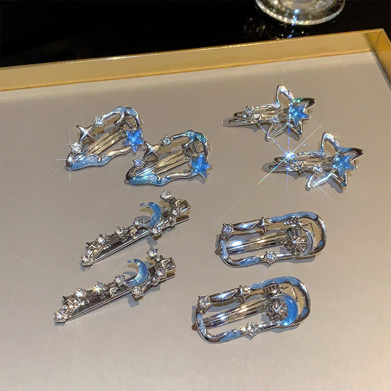 Wholesale Blue Star Hair Clip Side Bangs Clip