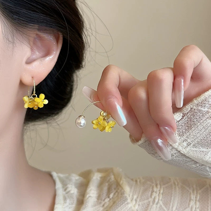 Wholesale Beach holiday style straw sunflower earrings