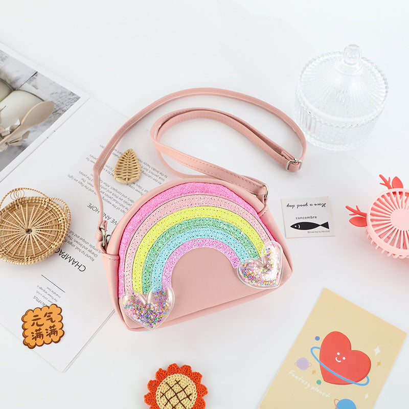 Wholesale Cotton Macaron Rainbow Kids Messenger Bag