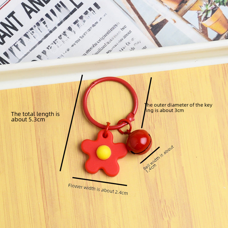 Wholesale Small fresh colorful flower bell keychain