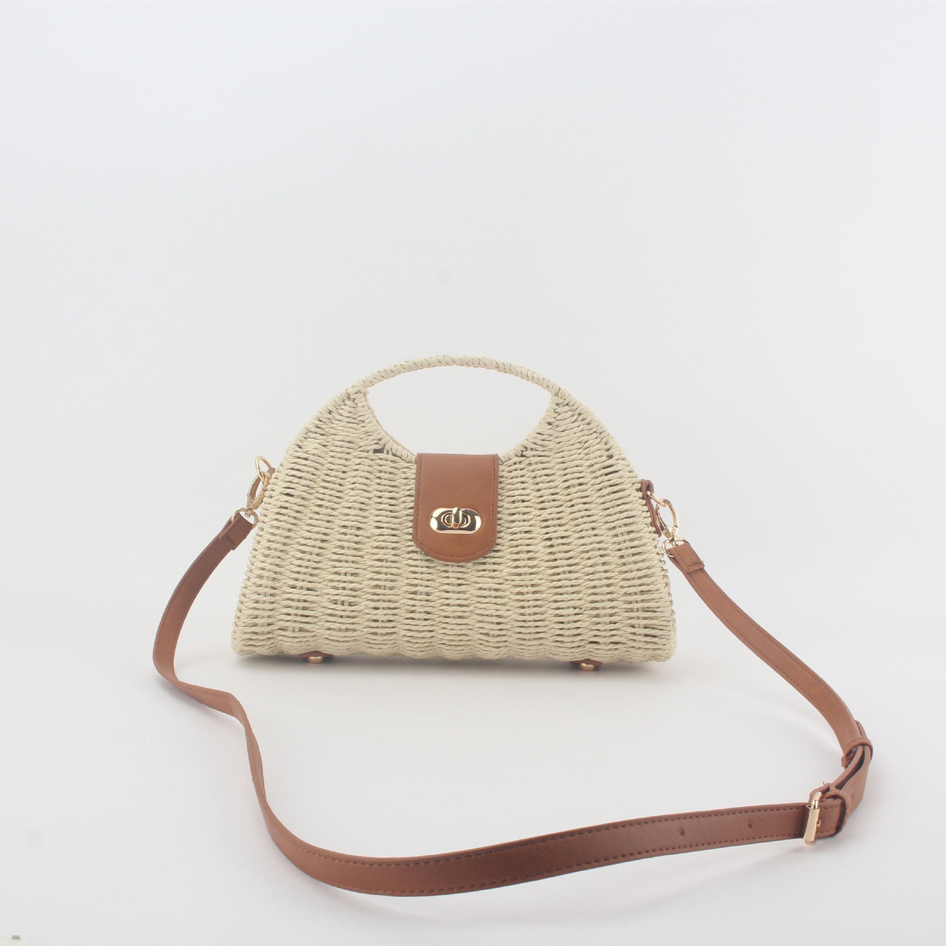 Wholesale Bamboo and Rattan Woven Bag Portable Large Capacity Crossbody Bag Tote Bag
