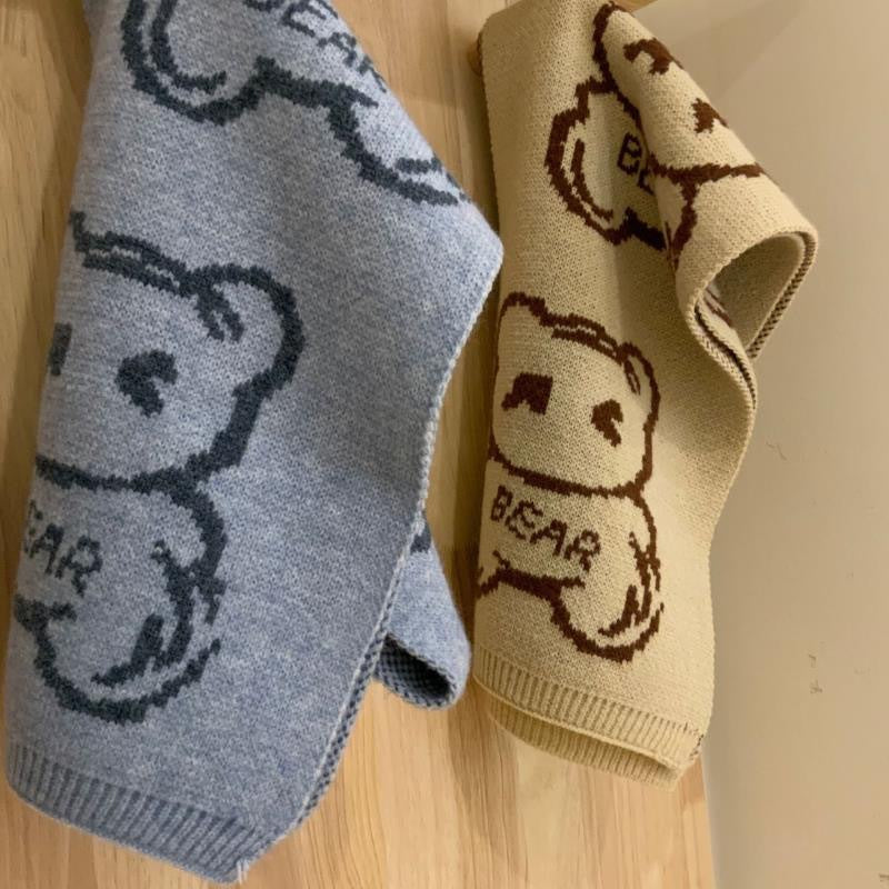 Wholesale Winter Thickened Imitation Cashmere Bear Scarves