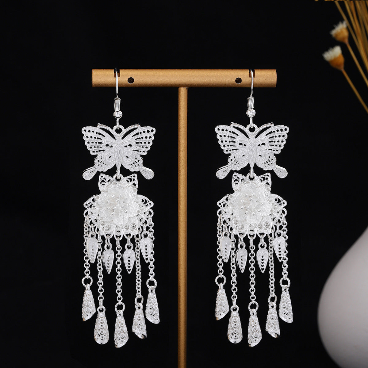 Wholesale Long tassel ethnic minority earrings