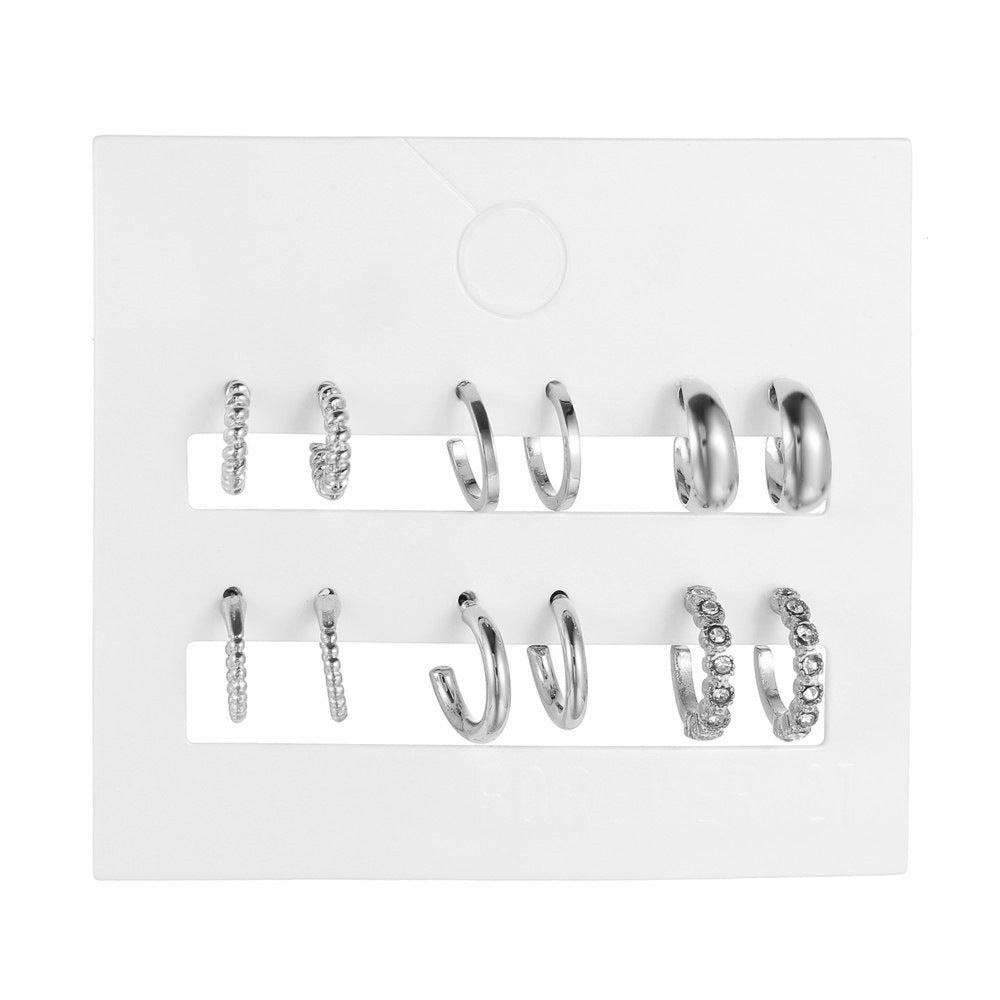 Wholesale Square Geometry Diamond Alloy Earrings