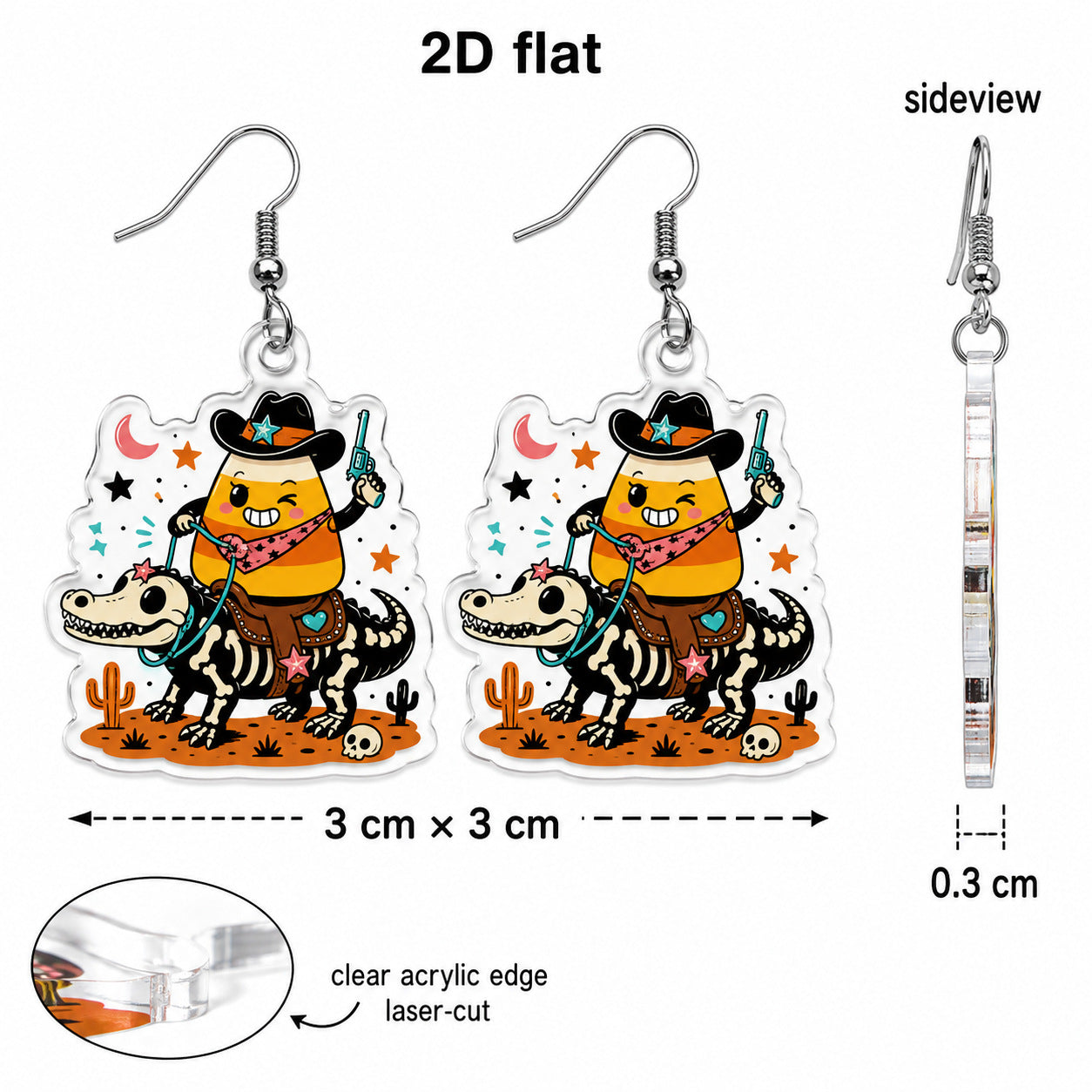 Wholesale 2D Acrylic  Cartoon Dessert Cake Earrings Sweet Cool Style Fashion Jewelry Accessory Gift Boutique Resale