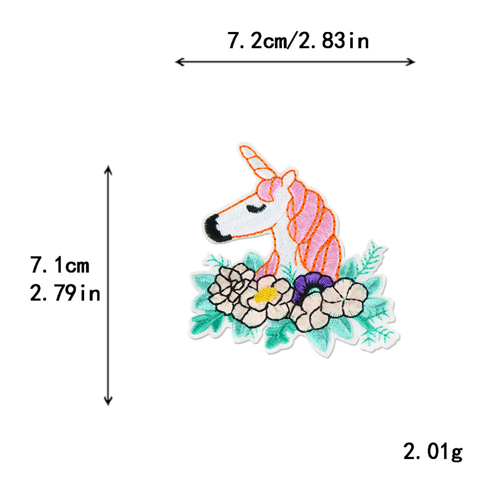 Wholesale  DIY Embroidered Unicorn Cloth Patch Hat Clothes Patch