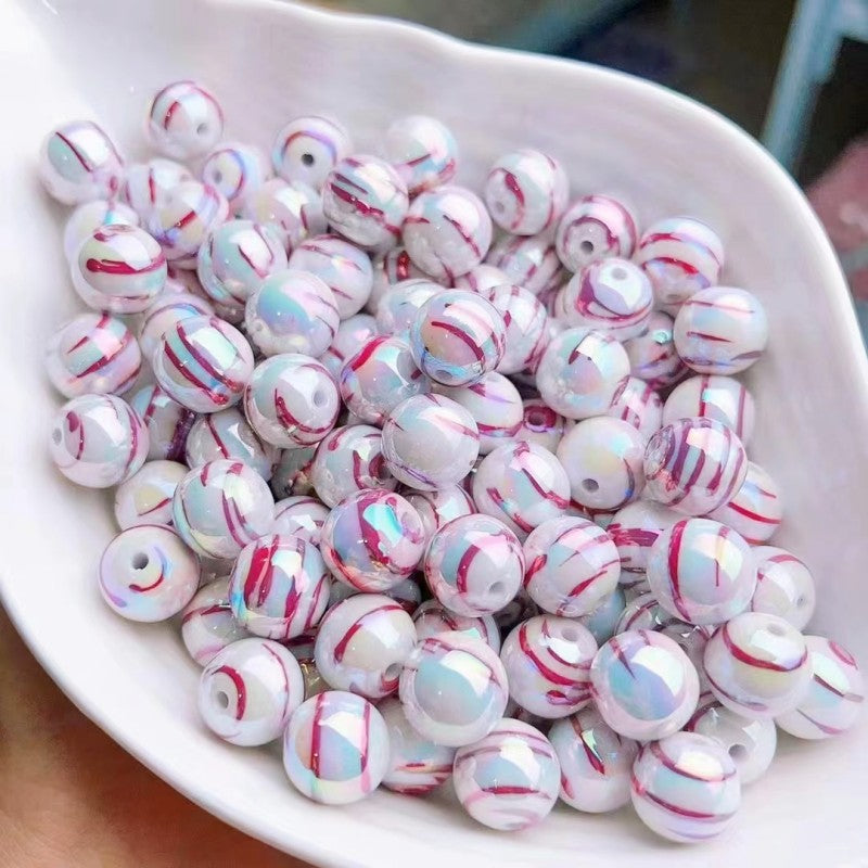 Wholesale 200PCS Plastic Resin Round UV Colored Spring Beads