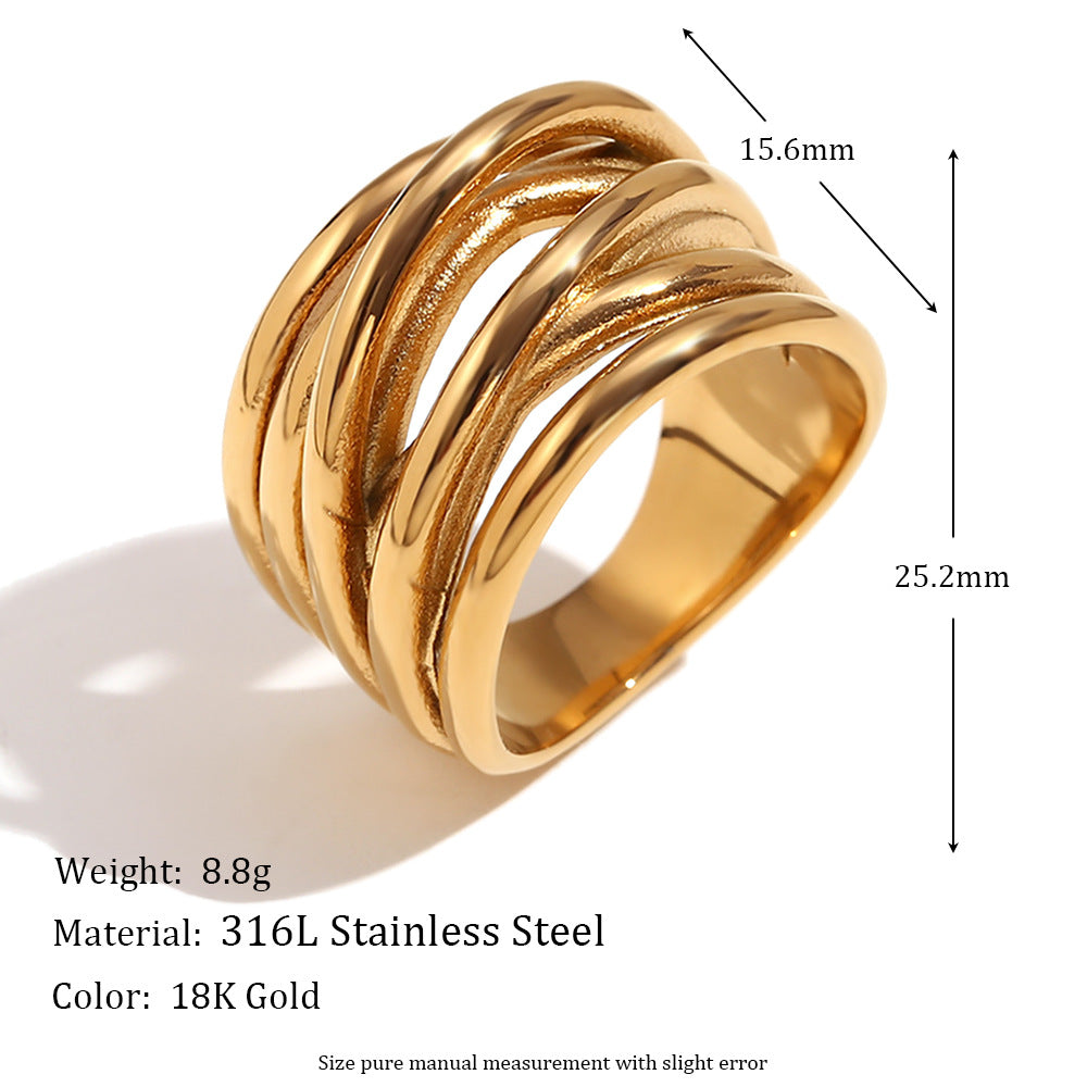 Wholesale Irregularly woven and twisted closed-end Stainless Steel Rings