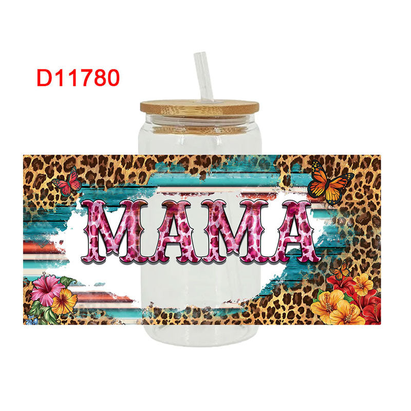 Wholesale Mother's Day with Colorful Flowers 16oz Cup UV DTF Wraps
