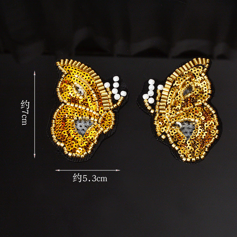 Wholesale Gold Sequin Butterfly Starfish Patch DIY Craft Supply For Clothing Decoration Party And Everyday Use